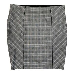 NWT Lane Bryant Checkered Plaid Faux  Leather Trim Pencil Skirt Size 24 Office